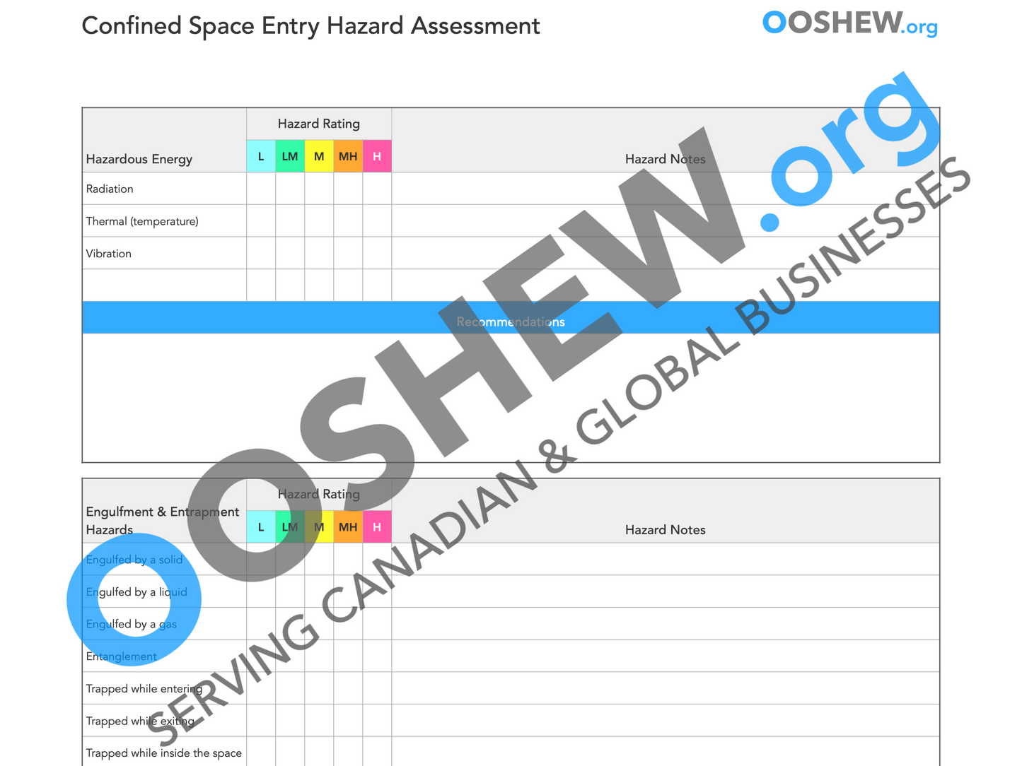 Confined Space Entry Documents