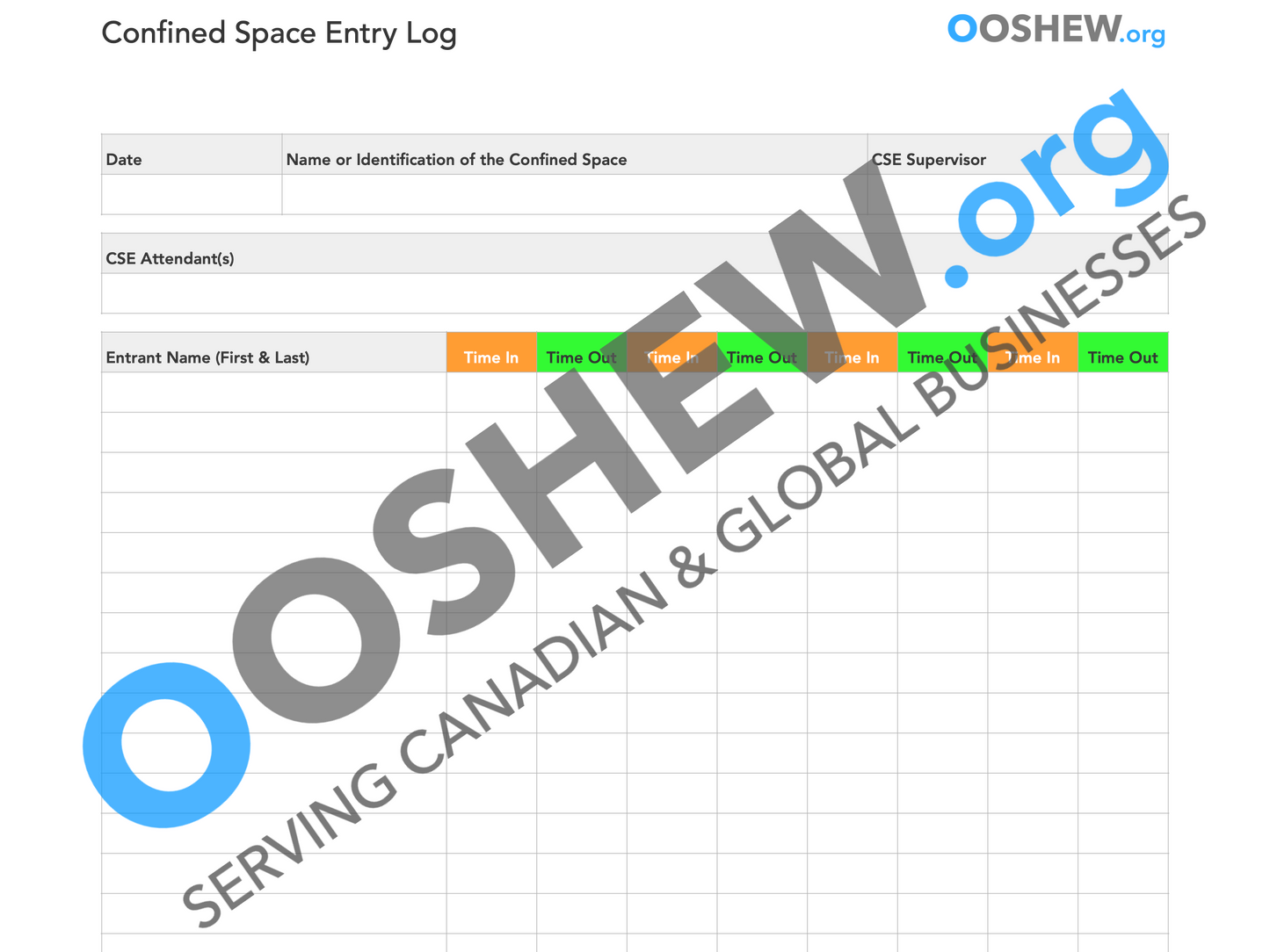 Confined Space Entry Documents