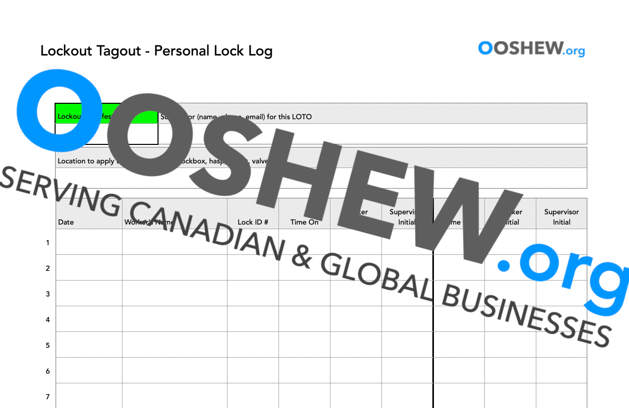 Lockout Tagout Templates